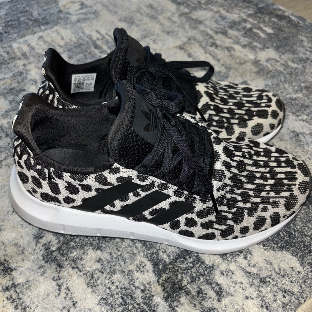 Adidas Black and White Patterned Sneakers
